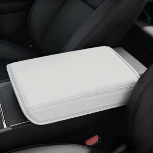 Center Console Armrest Cover for Tesla Model Y 2025-2027, Model 3 2024-2027 - White